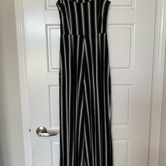 Black and White Striped Jumpsuit - Picture 2 of 2